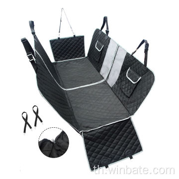 4-in-1 Dog Car Seat Cover Hammock Scratchproof พร้อมหน้าต่างตาข่ายทนทานฝาครอบกันน้ำกันน้ำ 100% สำหรับเบาะหลังสำหรับเบาะหลัง